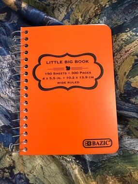 Little Big Book Wide Ruled Spiral Notebook - Orange